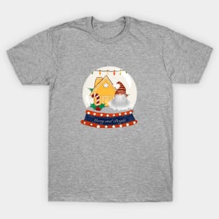 Santa Christmas Snow Globe T-Shirt